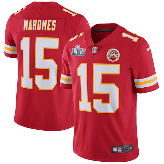 Men's Kansas City Chiefs #15 Patrick Mahomes Super Bowl LIV Red Vapor Untouchable Limited Stitched NFL Jersey